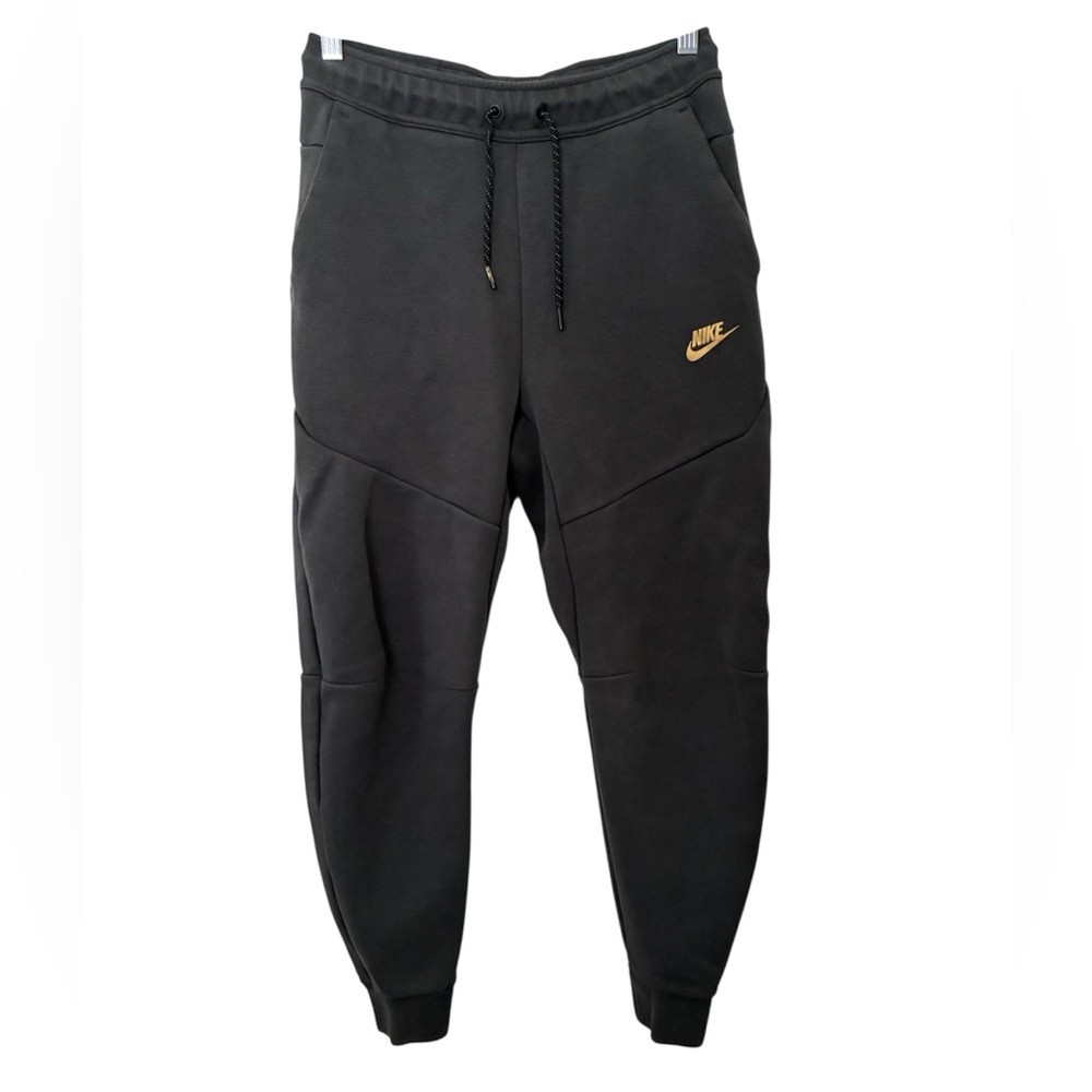 Nike Tech Fleece  Joggers with Gold Logo Pants Slim Fit Tapered